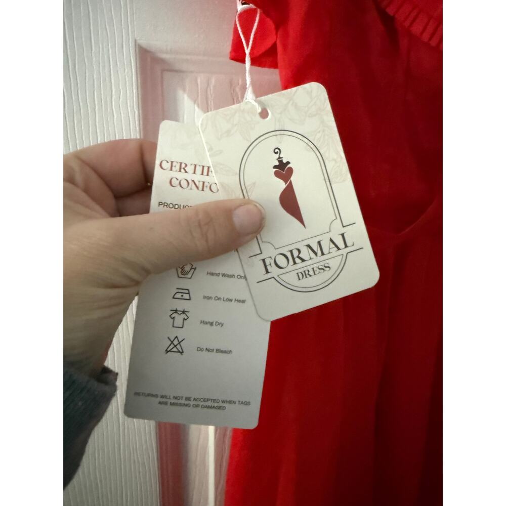 Long Red Dress Bridgerton Inspired Size 12 NWT - Picture 2 of 8